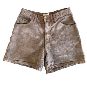 Vintage High-Rise Brown Tie-Die Jean Shorts